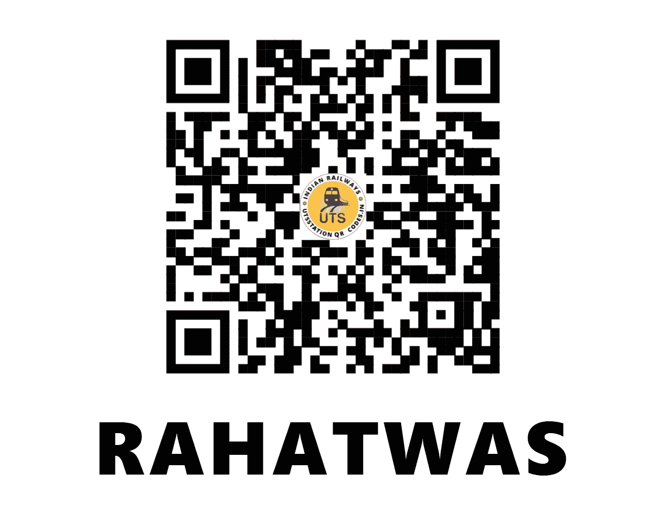 UTS QR Code for RAHATWAS - RTWS (WC - MADHYA PRADESH)